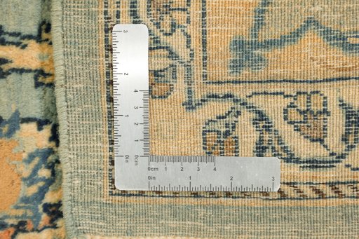 Close-up detail of 1980s Mashad rug from Iran / Persia showing Wool weave