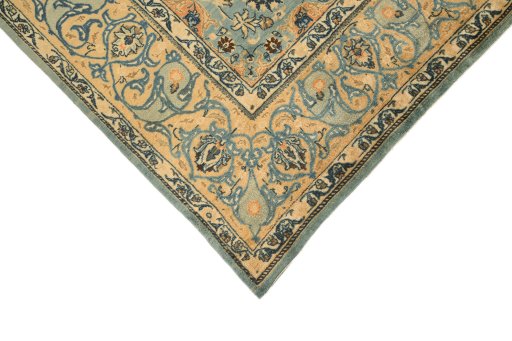 Central medallion detail of 1980s Mashad rug from Iran / Persia
