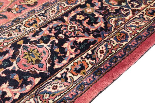 Central medallion detail of 1960s Mashad rug from Iran / Persia