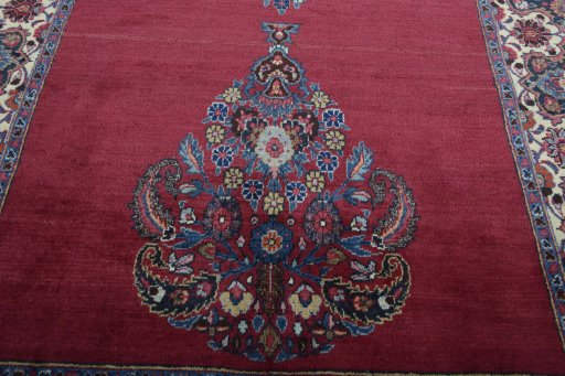 Central medallion detail of 1950s Mashad rug from Iran / Persia