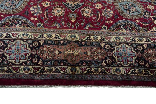 Full view of 2000s Mashad rug from Iran / Persia, 432 × 328 cm in Red tones
