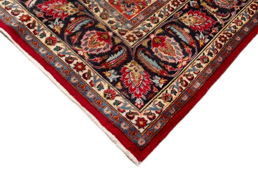 Central medallion detail of 2000s Mashad rug from Iran / Persia