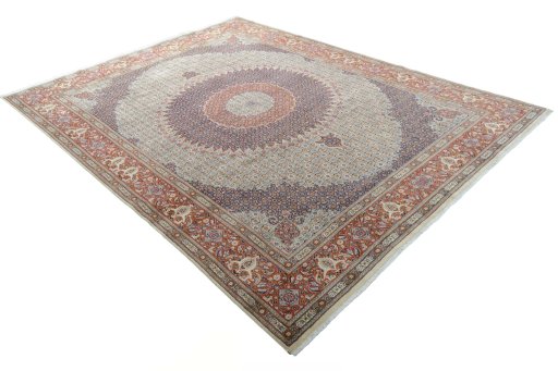 Close-up detail of Unknown Moud rug from Iran / Persia showing Cotton weave