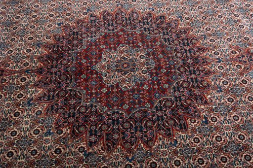 Central medallion detail of New Moud rug from Iran / Persia