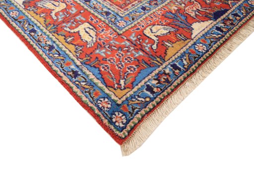 Central medallion detail of 2000s Moud rug from Iran / Persia