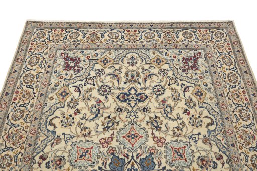 Surface texture of New Nain rug with natural Wool and intricate pattern