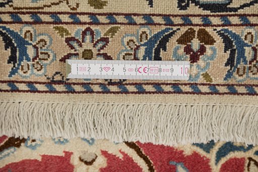 Full view of New Nain rug from Iran / Persia, 315 × 198 cm in Pink tones