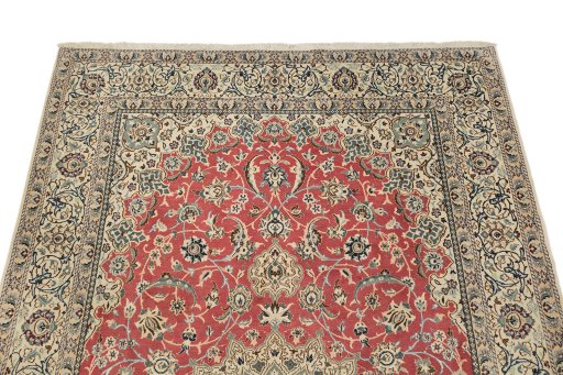 Surface texture of New Nain rug with natural Wool and intricate pattern