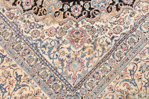 Central medallion detail of New Nain rug from Iran / Persia