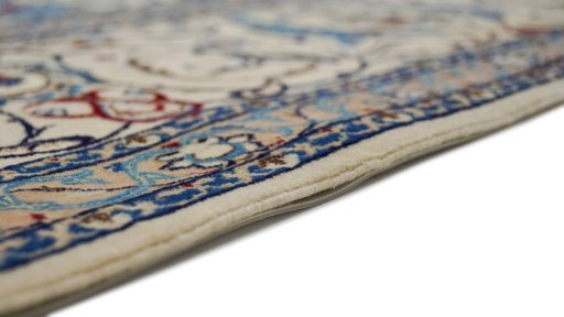Central medallion detail of 1980s Nain rug from Iran / Persia