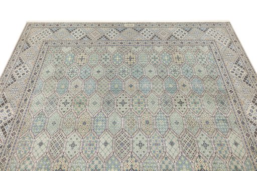 Surface texture of New Nain rug with natural Wool and intricate pattern