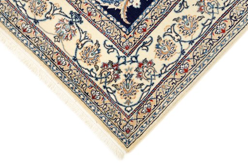Central medallion detail of 1990s Nain rug from Iran / Persia