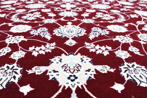 Central medallion detail of New Nain rug from Iran / Persia