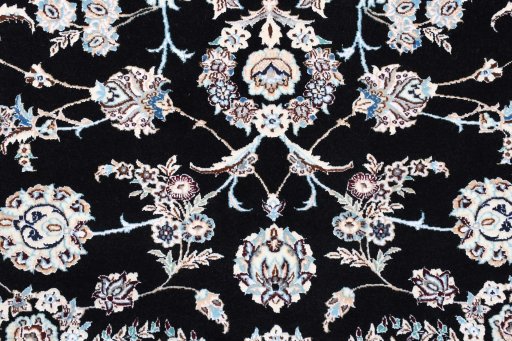 Close-up detail of New Nain rug from Iran / Persia showing Wool weave