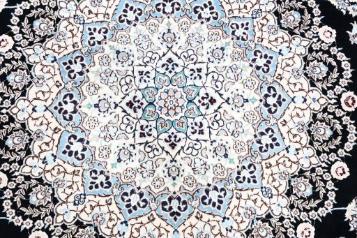 Surface texture of New Nain rug with natural Wool and intricate pattern