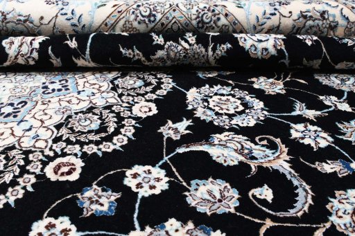 Surface texture of New Nain rug with natural Wool and intricate pattern