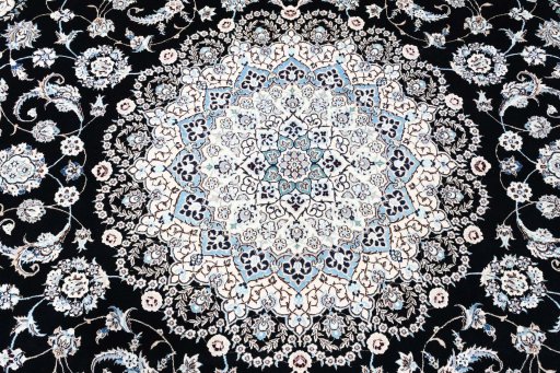 Central medallion detail of New Nain rug from Iran / Persia