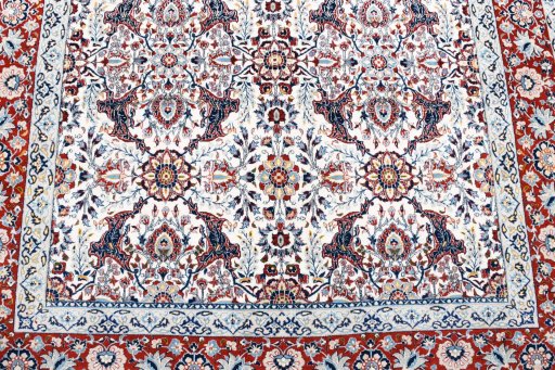 Central medallion detail of 1930s Nain rug from Iran / Persia