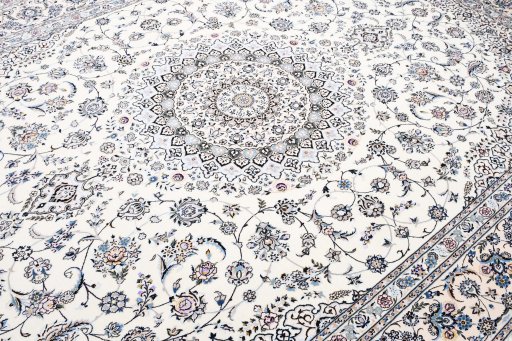 Central medallion detail of New Nain rug from Iran / Persia