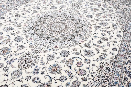 Central medallion detail of New Nain rug from Iran / Persia