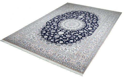 Close-up detail of New Nain rug from Iran / Persia showing Cork weave