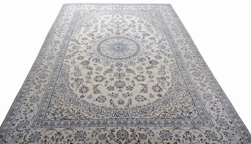 Surface texture of New Nain rug with natural Wool and intricate pattern
