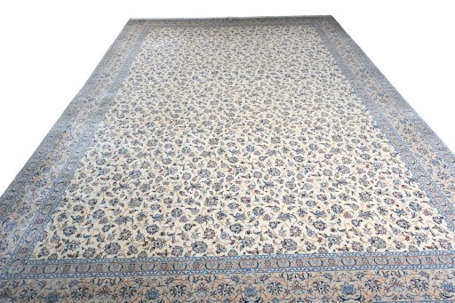 Surface texture of 1970s Nain rug with natural Cork and intricate pattern