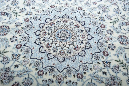 Central medallion detail of New Nain rug from Iran / Persia