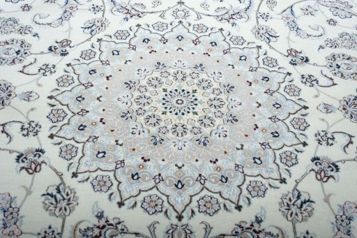 Central medallion detail of New Nain rug from Iran / Persia