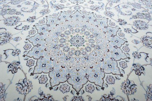 Central medallion detail of New Nain rug from Iran / Persia