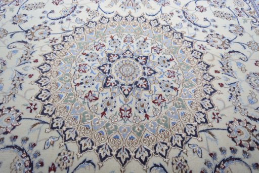 Central medallion detail of New Nain rug from Iran / Persia