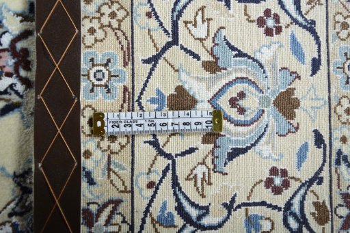 Surface texture of New Nain rug with natural Wool and intricate pattern