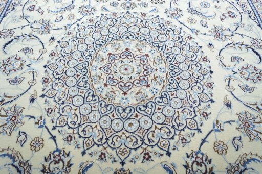 Central medallion detail of New Nain rug from Iran / Persia
