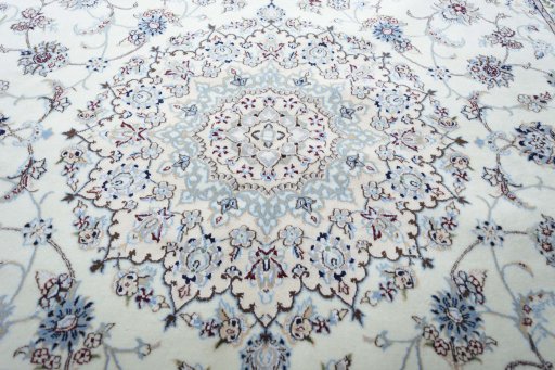 Central medallion detail of New Nain rug from Iran / Persia