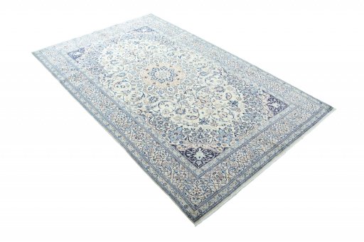 Close-up detail of New Nain rug from Iran / Persia showing Wool weave