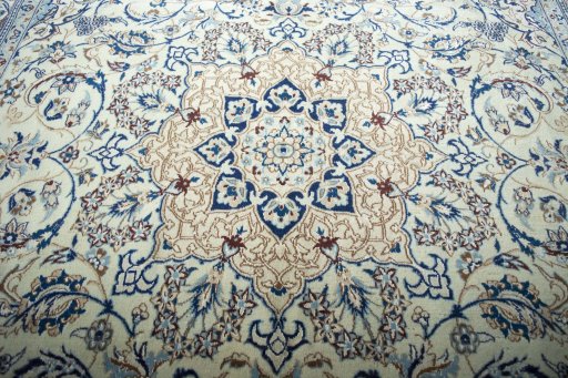Central medallion detail of New Nain rug from Iran / Persia