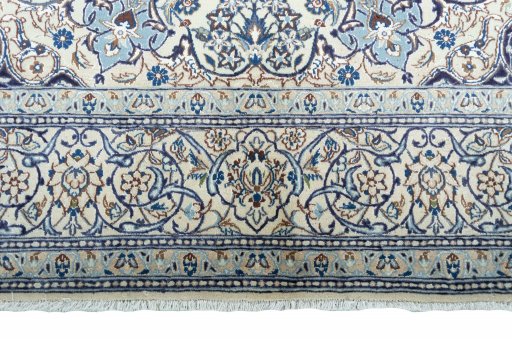 Full view of New Nain rug from Iran / Persia, 325 × 200 cm in Beige tones