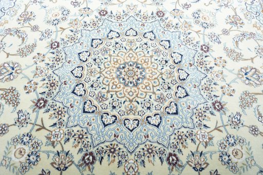 Central medallion detail of New Nain rug from Iran / Persia