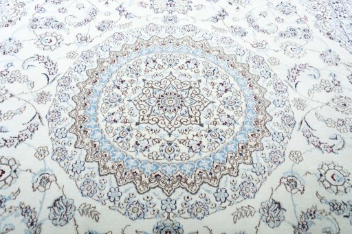 Central medallion detail of New Nain rug from Iran / Persia