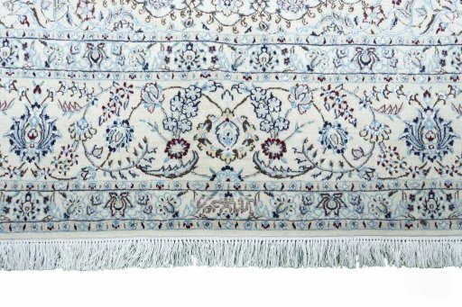 Full view of New Nain rug from Iran / Persia, 300 × 204 cm in Beige tones