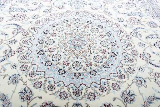 Central medallion detail of New Nain rug from Iran / Persia