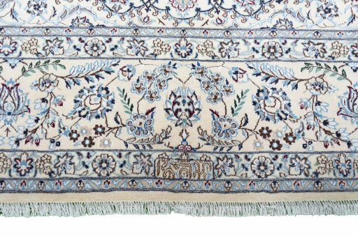 Full view of New Nain rug from Iran / Persia, 342 × 245 cm in Beige tones