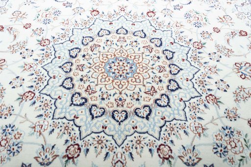 Central medallion detail of New Nain rug from Iran / Persia