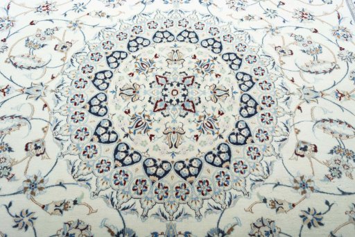 Central medallion detail of New Nain rug from Iran / Persia