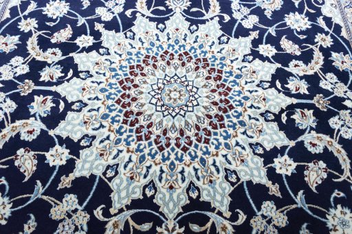 Central medallion detail of New Nain rug from Iran / Persia