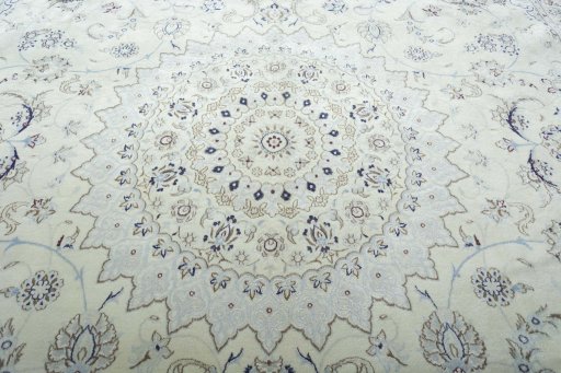 Central medallion detail of New Nain rug from Iran / Persia