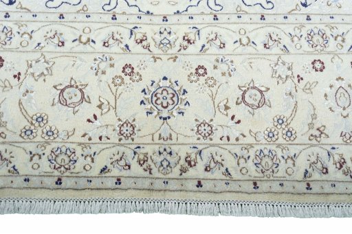 Full view of New Nain rug from Iran / Persia, 415 × 289 cm in Beige tones