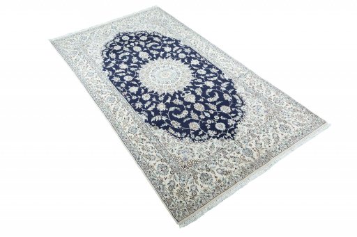 Surface texture of New Nain rug with natural Wool and intricate pattern