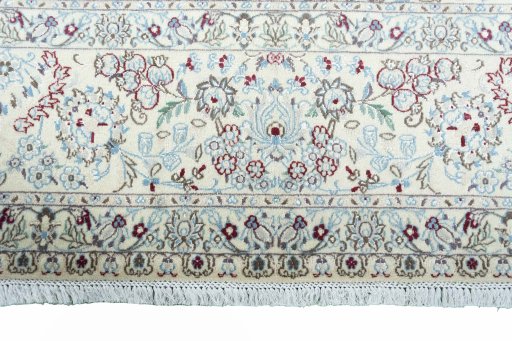Full view of 2000s Nain rug from Iran / Persia, 351 × 255 cm in Beige tones