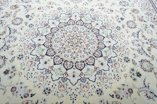 Central medallion detail of New Nain rug from Iran / Persia